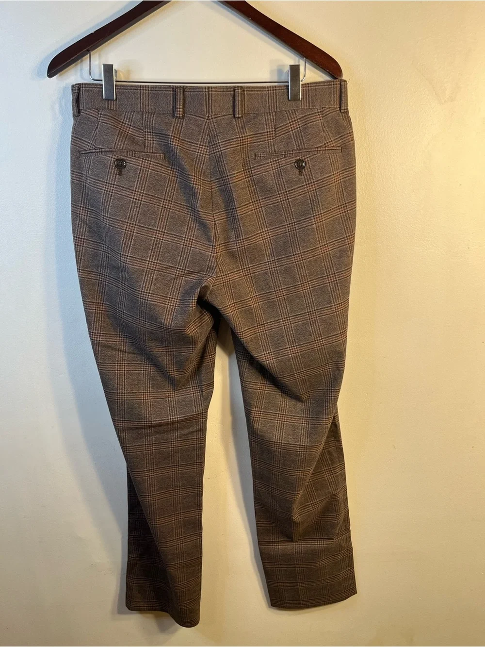 Bar III Plaid Dress Pants Brown Check Men’s 33x30